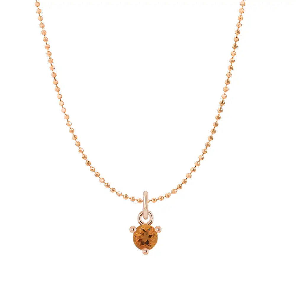 Dainty citrine necklace in 14K rose gold variant--Citrine variant--14K-rose-gold