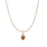 Dainty citrine necklace in 14K rose gold