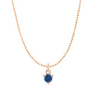 Dainty sapphire necklace in 14K rose gold