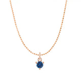 Dainty sapphire necklace in 14K rose gold