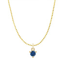 Mini sapphire necklace in 14K yellow gold