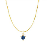 Mini sapphire necklace in 14K yellow gold