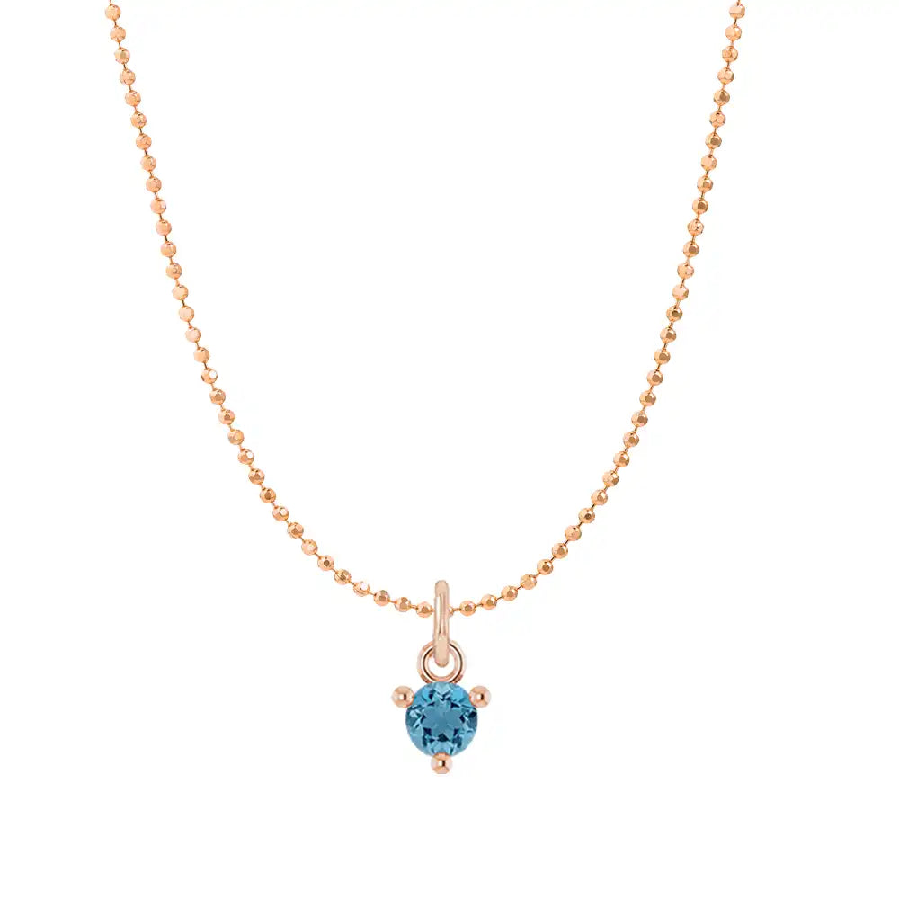 Dainty Zircon necklace in 14K rose gold