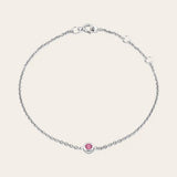 Minimalist bezel-set tourmaline bracelet for stacking variant--Sterling-silver variant--Tourmaline