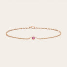 14K rose gold Tourmaline bracelet, 14K rose gold Tourmaline birthstone bracelet, 14K rose gold Tourmaline gemstone bracelet