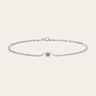 14K white gold Tourmaline bracelet, 14K white gold Tourmaline birthstone bracelet, 14K white gold Tourmaline gemstone bracelet
