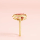 3CT teardrop Tourmaline statement ring bezel set