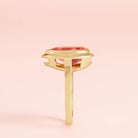 3 CT teardrop Tourmaline statement ring bezel set