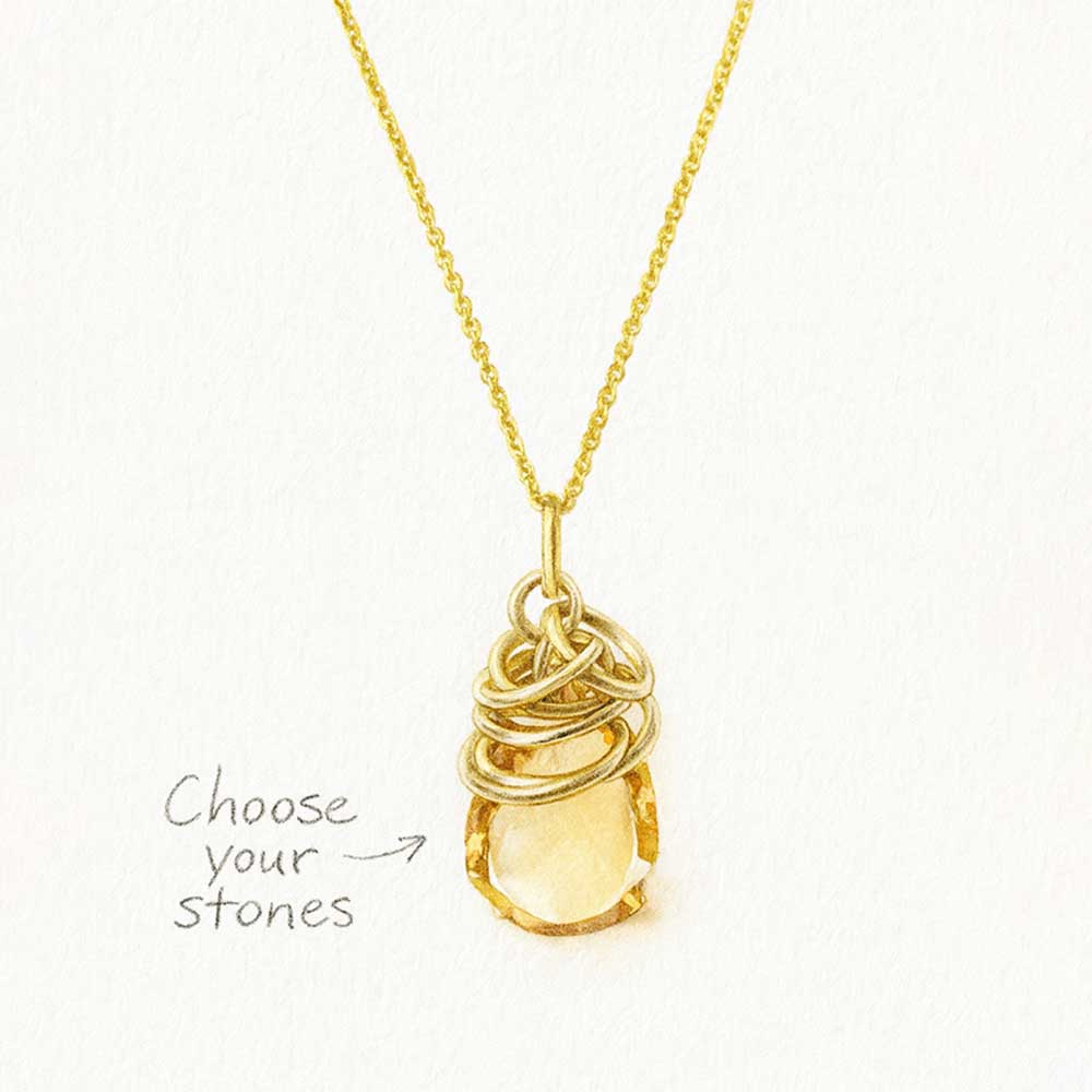 Custom gemstone necklace, design your own