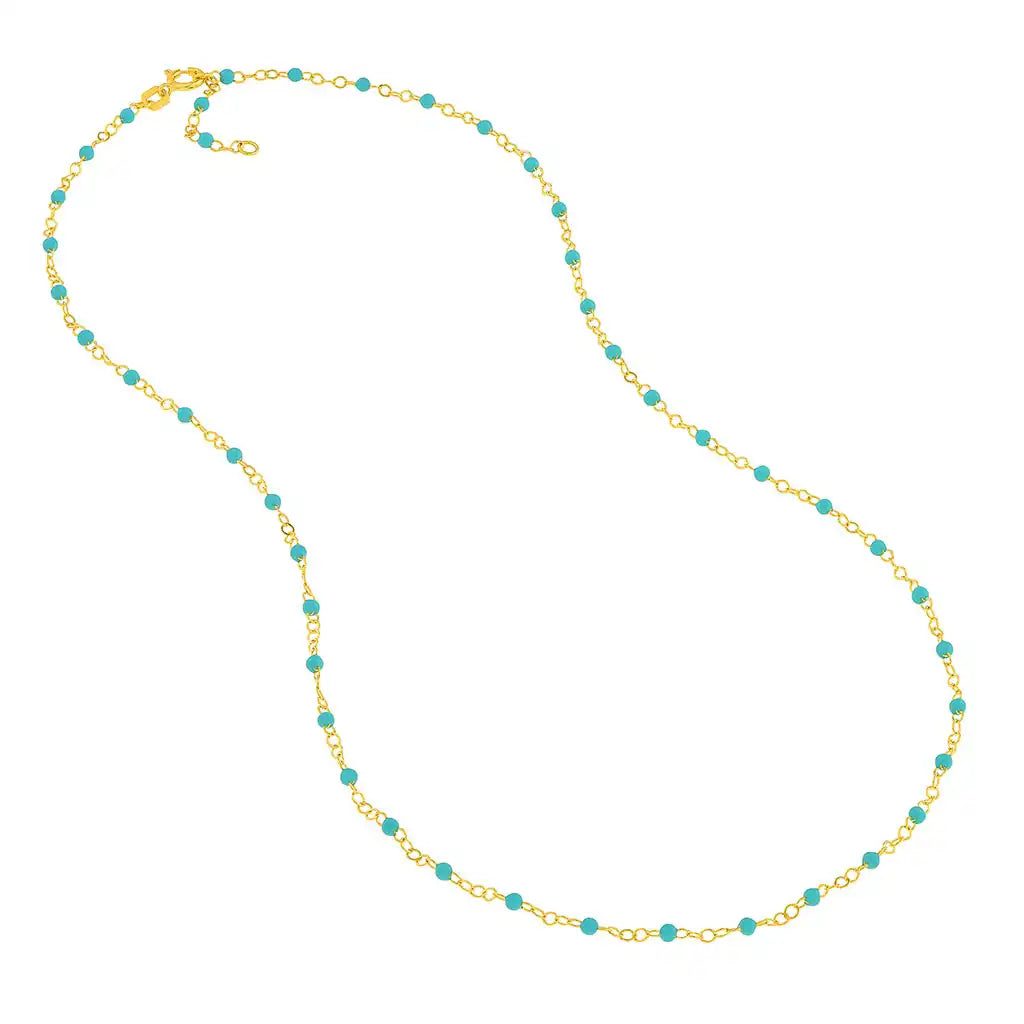 (7.5-in)(10-in)(18-in)(7.5-in)(10-in)(18in) variant--Turquoise variant--Gold-fill variant--Bracelet-(7.5-in) variant--Anklet-(10-in) variant--Necklace-(18in) variant--14K-yellow-gold