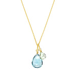 Birthstone customization options for two-gemstone pendant