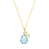 Birthstone customization options for two-gemstone pendant