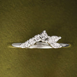 14K white gold diamond wave band with natural diamonds