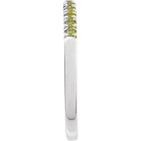 August birthstone ring in white gold with vivid peridot side view variant--14K-white-gold