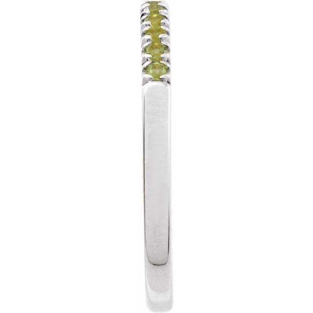 August birthstone ring in white gold with vivid peridot side view variant--14K-white-gold