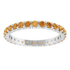 Ethical Citrine ring in solid 10K white gold with a full circle of 2mm gemstones.