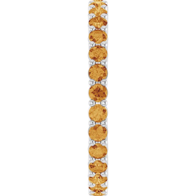 Minimalist white gold stacking ring set with sustainably sourced Citrine gems.