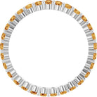 Elegant 10K white gold eternity band with round Citrine stones, handmade in the USA.
