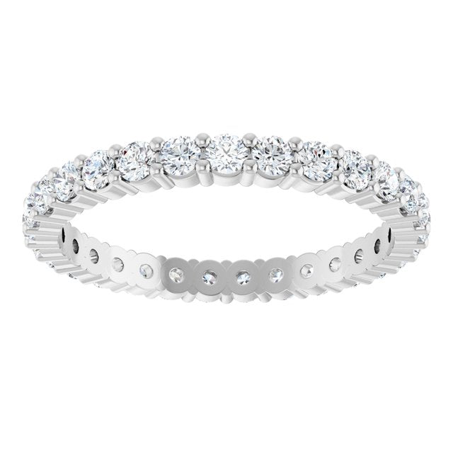 Ethical Diamond ring in solid 10K white gold with a full circle of 2mm gemstones.