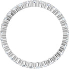 Elegant 10K white gold eternity band with round Diamond stones, handmade in the USA.