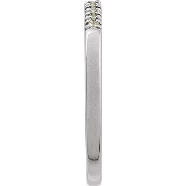 Side View of Aquamarine band in 14K white gold