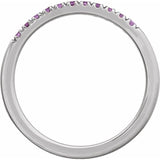 Amethyst stacking ring in white gold detail view variant--14K-white-gold