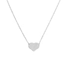 White gold Mini Heart Necklace in 14K gold on adjustable 16–18 inch chain