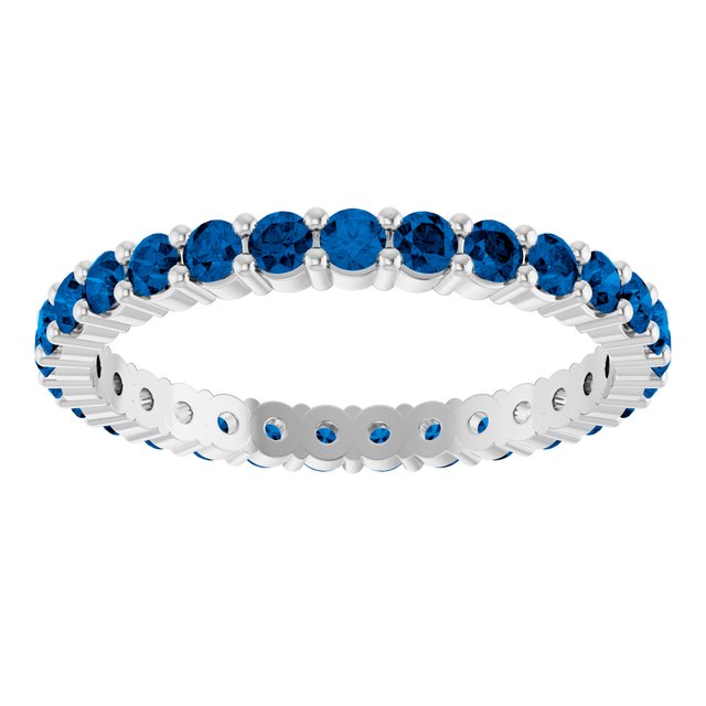 Ethical Sapphire ring in solid 10K white gold with a full circle of 2mm gemstones. white gold variant--Sapphire variant--10K-white-gold