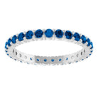 Ethical Sapphire ring in solid 10K white gold with a full circle of 2mm gemstones.