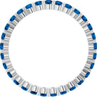 Elegant 10K white gold eternity band with round Sapphire stones, handmade in the USA.