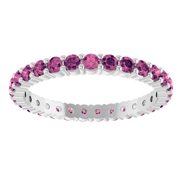Ethical Tourmaline ring in solid 10K white gold with a full circle of 2mm gemstones.