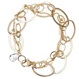 Natural white topaz woven chain bracelet in gold-fill variant--White-Topaz variant--Gold-fill