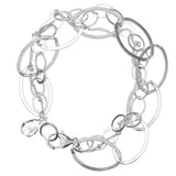 Natural white topaz woven chain bracelet in sterling silver, side view detail silver variant--White-Topaz variant--Sterling-silver