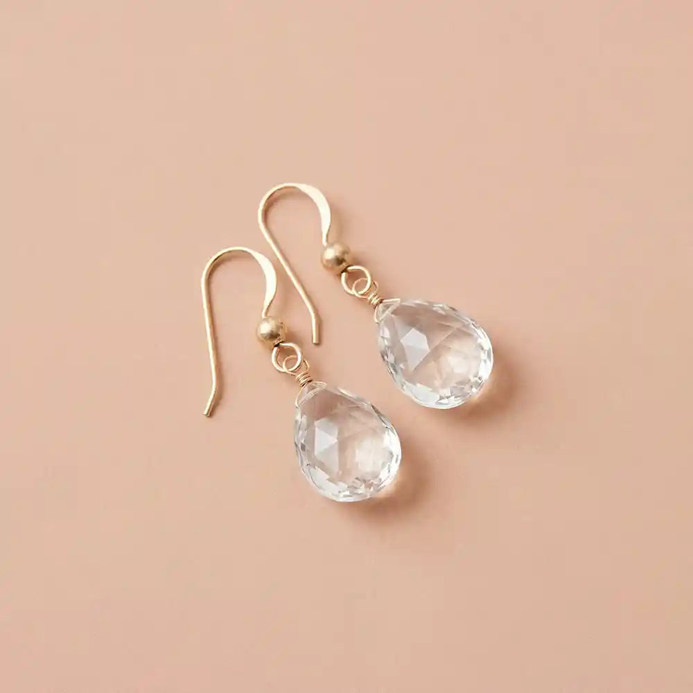 Handmade white topaz earrings. Custom made for you.