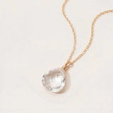 White topaz necklace with clear gemstone on a delicate chain