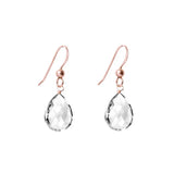 White topaz earrings in rose gold-fill with clear gemstone variant--Rose-Gold-fill