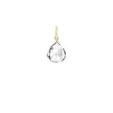 6mm white topaz drop charm designed in sterling silver, perfect for custom jewelry creation. variant--White-Topaz variant--Gold-fill variant--Large