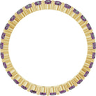 Eco-friendly yellow gold ring featuring Alexandrite birthstones, perfect for layering.