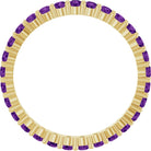 Eco-friendly yellow gold ring featuring Amethyst birthstones, perfect for layering.