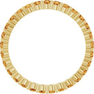 Elegant 10K yellow gold eternity band with round Citrine stones, handmade in the USA.