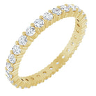 Diamond eternity ring in 10K yellow gold, handcrafted using recycled metal.