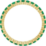 Elegant 10K yellow gold eternity band with round Emerald stones, handmade in the USA. yellow gold variant--Emerald variant--10K-yellow-gold