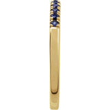 Slim yellow gold birthstone band with rich blue sapphires variant--14K-yellow-gold