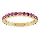 Minimalist yellow gold stacking ring set with sustainably sourced Tourmaline gems.