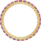 Eco-friendly yellow gold ring featuring Tourmaline birthstones, perfect for layering.