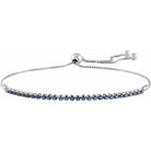 Minimalist sapphire bracelet with sliding clasp for a flexible, custom fit