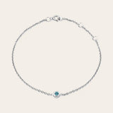 14K white gold Zircon bracelet, 14K white gold Zircon birthstone bracelet, 14K white gold Zircon gemstone bracelet white gold variant--14K-white-gold
