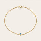 Sterling silver Zircon bracelet, Blue zircon bracelet in sterling silver with adjustable length