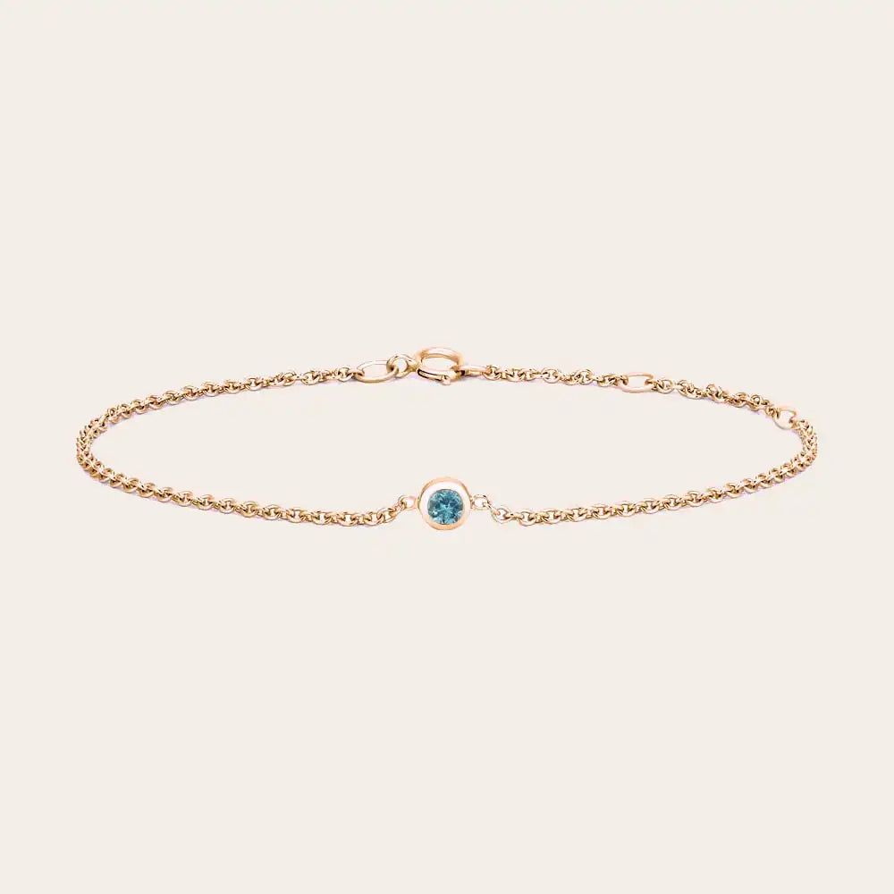 14K rose gold Zircon bracelet, 14K rose gold Zircon birthstone bracelet, 14K rose gold Zircon gemstone bracelet