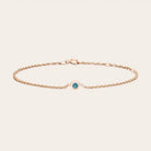 14K rose gold Zircon bracelet, 14K rose gold Zircon birthstone bracelet, 14K rose gold Zircon gemstone bracelet